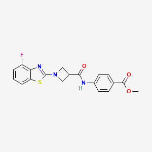 molecular formula C19H16FN3O3S B2793549 Methyl 4-(1-(4-fluorobenzo[d]thiazol-2-yl)azetidine-3-carboxamido)benzoate CAS No. 1286703-88-5