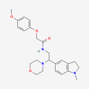 molecular formula C24H31N3O4 B2793555 2-(4-methoxyphenoxy)-N-(2-(1-methylindolin-5-yl)-2-morpholinoethyl)acetamide CAS No. 922088-90-2