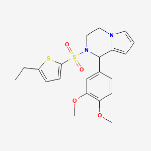 1-(3,4-Dimethoxyphenyl)-2-((5-ethylthiophen-2-yl)sulfonyl)-1,2,3,4-tetrahydropyrrolo[1,2-a]pyrazine