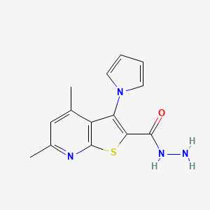 4,6-dimethyl-3-(1H-pyrrol-1-yl)thieno[2,3-b]pyridine-2-carbohydrazide