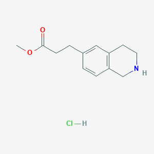 molecular formula C13H18ClNO2 B2793603 Methyl 3-(1,2,3,4-tetrahydroisoquinolin-6-yl)propanoate hydrochloride CAS No. 2241140-84-9
