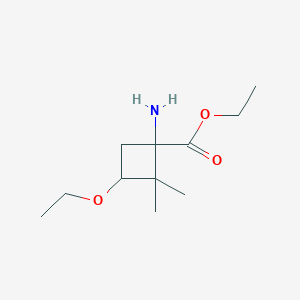 molecular formula C11H21NO3 B2793607 Ethyl 1-amino-3-ethoxy-2,2-dimethylcyclobutane-1-carboxylate CAS No. 2248258-91-3
