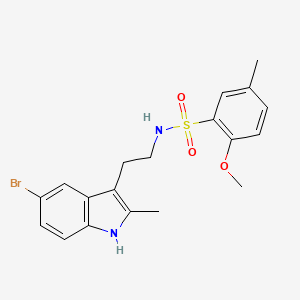 molecular formula C19H21BrN2O3S B2793628 N-[2-(5-bromo-2-methyl-1H-indol-3-yl)ethyl]-2-methoxy-5-methylbenzene-1-sulfonamide CAS No. 681837-71-8