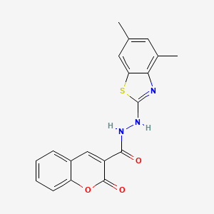 molecular formula C19H15N3O3S B2793633 N'-(4,6-dimethyl-1,3-benzothiazol-2-yl)-2-oxo-2H-chromene-3-carbohydrazide CAS No. 851987-29-6