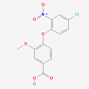 molecular formula C14H10ClNO6 B2793643 4-(4-Chloro-2-nitrophenoxy)-3-methoxybenzoic acid CAS No. 731003-79-5