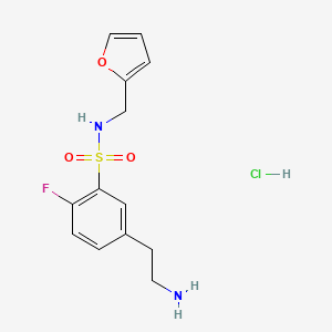 5-(2-aminoethyl)-2-fluoro-N-(furan-2-ylmethyl)benzene-1-sulfonamide hydrochloride