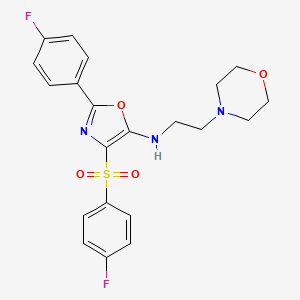 2-(4-fluorophenyl)-4-[(4-fluorophenyl)sulfonyl]-N-[2-(4-morpholinyl)ethyl]-1,3-oxazol-5-amine