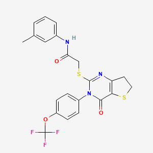2-((4-oxo-3-(4-(trifluoromethoxy)phenyl)-3,4,6,7-tetrahydrothieno[3,2-d]pyrimidin-2-yl)thio)-N-(m-tolyl)acetamide