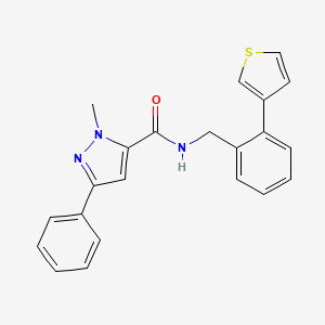 1-methyl-3-phenyl-N-(2-(thiophen-3-yl)benzyl)-1H-pyrazole-5-carboxamide
