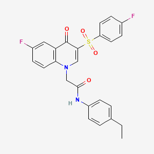 N-(4-ethylphenyl)-2-[6-fluoro-3-(4-fluorophenyl)sulfonyl-4-oxoquinolin-1-yl]acetamide