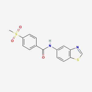 molecular formula C15H12N2O3S2 B2793725 N-(1,3-benzothiazol-5-yl)-4-methanesulfonylbenzamide CAS No. 941966-40-1