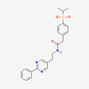 2-(4-(isopropylsulfonyl)phenyl)-N-(2-(2-phenylpyrimidin-5-yl)ethyl)acetamide