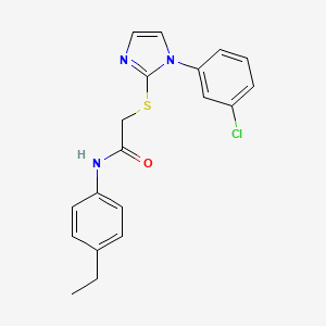 molecular formula C19H18ClN3OS B2793761 2-((1-(3-chlorophenyl)-1H-imidazol-2-yl)thio)-N-(4-ethylphenyl)acetamide CAS No. 851079-08-8