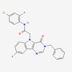 2-(3-benzyl-8-fluoro-4-oxo-3H-pyrimido[5,4-b]indol-5(4H)-yl)-N-(4-chloro-2-fluorophenyl)acetamide