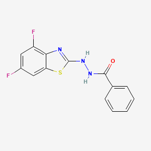 molecular formula C14H9F2N3OS B2793764 N'-(4,6-difluoro-1,3-benzothiazol-2-yl)benzohydrazide CAS No. 851988-16-4