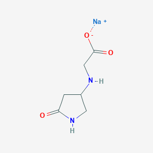molecular formula C6H9N2NaO3 B2793766 Sodium;2-[(5-oxopyrrolidin-3-yl)amino]acetate CAS No. 2173998-75-7