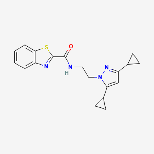 molecular formula C19H20N4OS B2793767 N-(2-(3,5-dicyclopropyl-1H-pyrazol-1-yl)ethyl)benzo[d]thiazole-2-carboxamide CAS No. 2319840-81-6