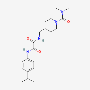 molecular formula C20H30N4O3 B2793785 N-{[1-(dimethylcarbamoyl)piperidin-4-yl]methyl}-N'-[4-(propan-2-yl)phenyl]ethanediamide CAS No. 2034358-54-6