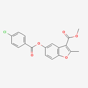 molecular formula C18H13ClO5 B2793796 Methyl 5-(4-chlorobenzoyloxy)-2-methyl-1-benzofuran-3-carboxylate CAS No. 301682-64-4