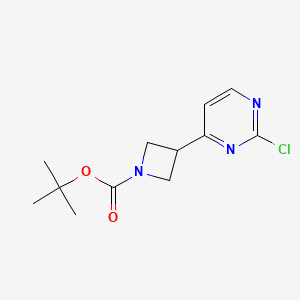molecular formula C12H16ClN3O2 B2793804 Tert-butyl 3-(2-chloropyrimidin-4-yl)azetidine-1-carboxylate CAS No. 1884338-19-5