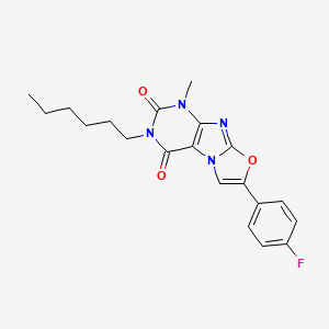 molecular formula C20H21FN4O3 B2793838 7-(4-fluorophenyl)-3-hexyl-1-methyloxazolo[2,3-f]purine-2,4(1H,3H)-dione CAS No. 899997-84-3