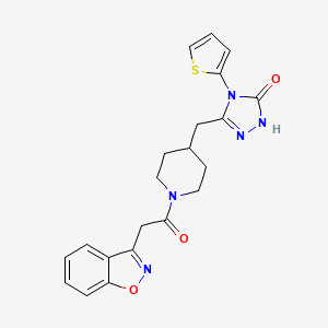 3-((1-(2-(benzo[d]isoxazol-3-yl)acetyl)piperidin-4-yl)methyl)-4-(thiophen-2-yl)-1H-1,2,4-triazol-5(4H)-one