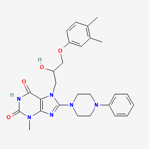 molecular formula C27H32N6O4 B2793848 7-(3-(3,4-dimethylphenoxy)-2-hydroxypropyl)-3-methyl-8-(4-phenylpiperazin-1-yl)-1H-purine-2,6(3H,7H)-dione CAS No. 899724-76-6