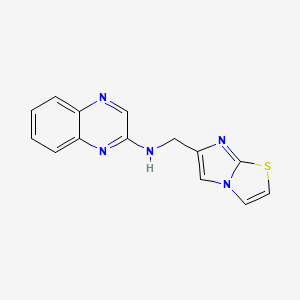 molecular formula C14H11N5S B2793849 N-({imidazo[2,1-b][1,3]thiazol-6-yl}methyl)quinoxalin-2-amine CAS No. 1375224-03-5