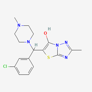 molecular formula C17H20ClN5OS B2793852 5-((3-Chlorophenyl)(4-methylpiperazin-1-yl)methyl)-2-methylthiazolo[3,2-b][1,2,4]triazol-6-ol CAS No. 851969-39-6