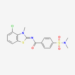 molecular formula C17H16ClN3O3S2 B2793871 N-[(2E)-4-chloro-3-methyl-2,3-dihydro-1,3-benzothiazol-2-ylidene]-4-(dimethylsulfamoyl)benzamide CAS No. 850911-12-5