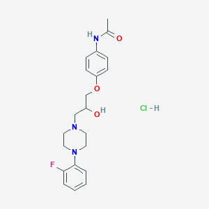 molecular formula C21H27ClFN3O3 B2793872 N-(4-(3-(4-(2-fluorophenyl)piperazin-1-yl)-2-hydroxypropoxy)phenyl)acetamide hydrochloride CAS No. 1215476-76-8