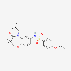 molecular formula C23H30N2O5S B2793882 4-ethoxy-N-(5-isobutyl-3,3-dimethyl-4-oxo-2,3,4,5-tetrahydrobenzo[b][1,4]oxazepin-7-yl)benzenesulfonamide CAS No. 921915-32-4