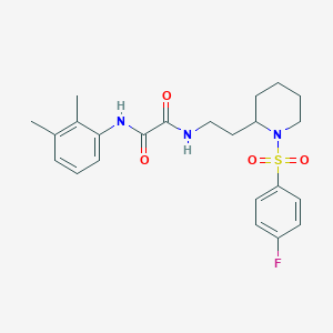 molecular formula C23H28FN3O4S B2793887 N'-(2,3-dimethylphenyl)-N-{2-[1-(4-fluorobenzenesulfonyl)piperidin-2-yl]ethyl}ethanediamide CAS No. 898445-25-5