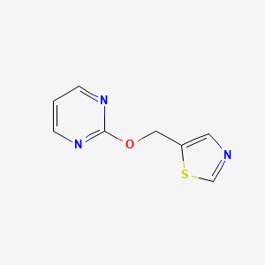molecular formula C8H7N3OS B2793923 2-[(1,3-Thiazol-5-yl)methoxy]pyrimidine CAS No. 2198989-09-0
