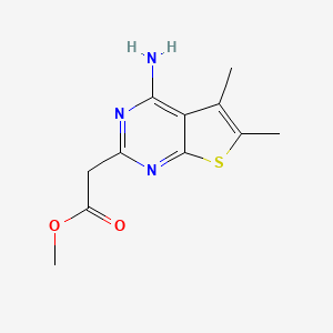 molecular formula C11H13N3O2S B2793934 Methyl (4-amino-5,6-dimethylthieno[2,3-d]pyrimidin-2-yl)acetate CAS No. 923817-86-1