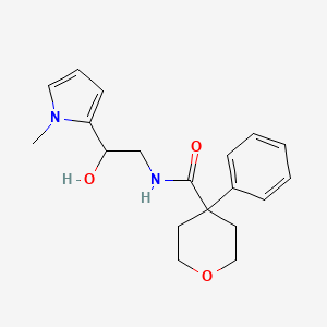 molecular formula C19H24N2O3 B2793978 N-[2-hydroxy-2-(1-methyl-1H-pyrrol-2-yl)ethyl]-4-phenyloxane-4-carboxamide CAS No. 1396884-83-5
