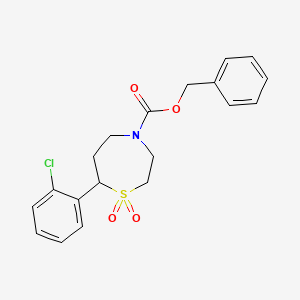 molecular formula C19H20ClNO4S B2793994 benzyl 7-(2-chlorophenyl)-1,1-dioxo-1lambda6,4-thiazepane-4-carboxylate CAS No. 2177365-72-7