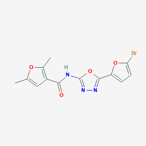molecular formula C13H10BrN3O4 B2794030 N-[5-(5-bromofuran-2-yl)-1,3,4-oxadiazol-2-yl]-2,5-dimethylfuran-3-carboxamide CAS No. 1170161-18-8