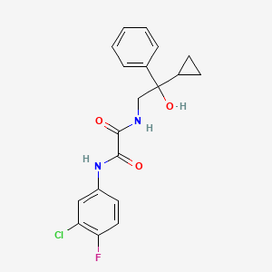 molecular formula C19H18ClFN2O3 B2794036 N-(3-chloro-4-fluorophenyl)-N'-(2-cyclopropyl-2-hydroxy-2-phenylethyl)ethanediamide CAS No. 1421476-59-6