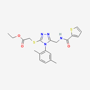 ethyl 2-((4-(2,5-dimethylphenyl)-5-((thiophene-2-carboxamido)methyl)-4H-1,2,4-triazol-3-yl)thio)acetate