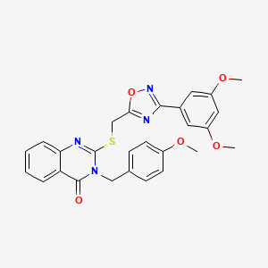2-(((3-(3,5-dimethoxyphenyl)-1,2,4-oxadiazol-5-yl)methyl)thio)-3-(4-methoxybenzyl)quinazolin-4(3H)-one