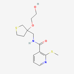 N-((3-(2-hydroxyethoxy)tetrahydrothiophen-3-yl)methyl)-2-(methylthio)nicotinamide
