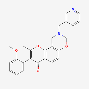 3-(2-methoxyphenyl)-2-methyl-9-(pyridin-3-ylmethyl)-9,10-dihydrochromeno[8,7-e][1,3]oxazin-4(8H)-one