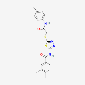 3,4-dimethyl-N-(5-((2-oxo-2-(p-tolylamino)ethyl)thio)-1,3,4-thiadiazol-2-yl)benzamide