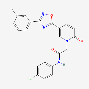molecular formula C22H17ClN4O3 B2794073 N-(4-chlorophenyl)-2-{5-[3-(3-methylphenyl)-1,2,4-oxadiazol-5-yl]-2-oxo-1,2-dihydropyridin-1-yl}acetamide CAS No. 1326930-27-1