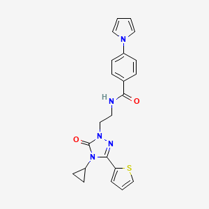 N-(2-(4-cyclopropyl-5-oxo-3-(thiophen-2-yl)-4,5-dihydro-1H-1,2,4-triazol-1-yl)ethyl)-4-(1H-pyrrol-1-yl)benzamide