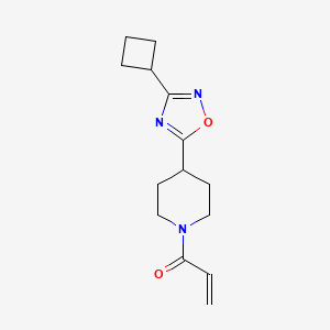 molecular formula C14H19N3O2 B2794090 1-[4-(3-Cyclobutyl-1,2,4-oxadiazol-5-yl)piperidin-1-yl]prop-2-en-1-one CAS No. 2361638-57-3