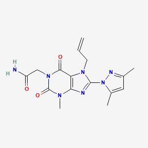2-[8-(3,5-dimethyl-1H-pyrazol-1-yl)-3-methyl-2,6-dioxo-7-(prop-2-en-1-yl)-2,3,6,7-tetrahydro-1H-purin-1-yl]acetamide