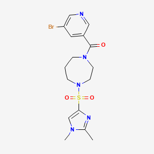 (5-bromopyridin-3-yl)(4-((1,2-dimethyl-1H-imidazol-4-yl)sulfonyl)-1,4-diazepan-1-yl)methanone