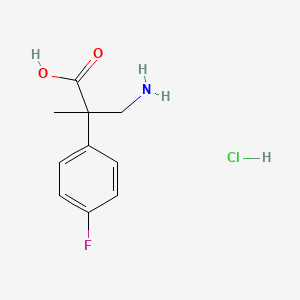 3-Amino-2-(4-fluorophenyl)-2-methylpropanoic acid;hydrochloride